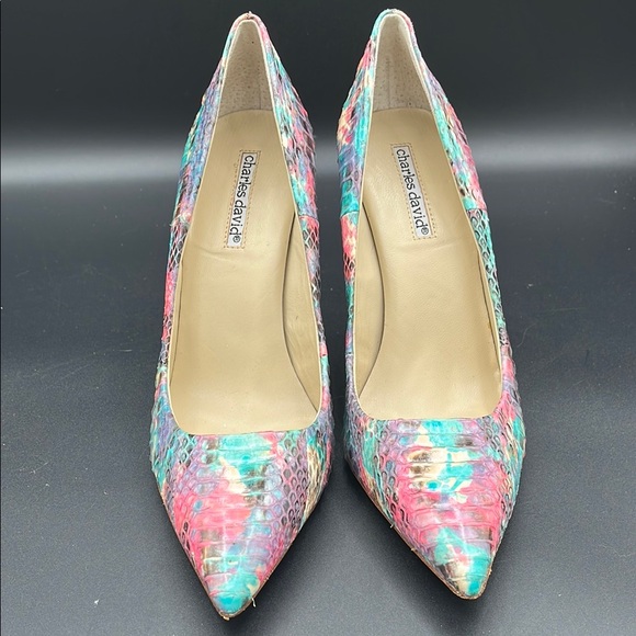 Charles David Multicolor Snakeskin Stilettos - Picture 2 of 10